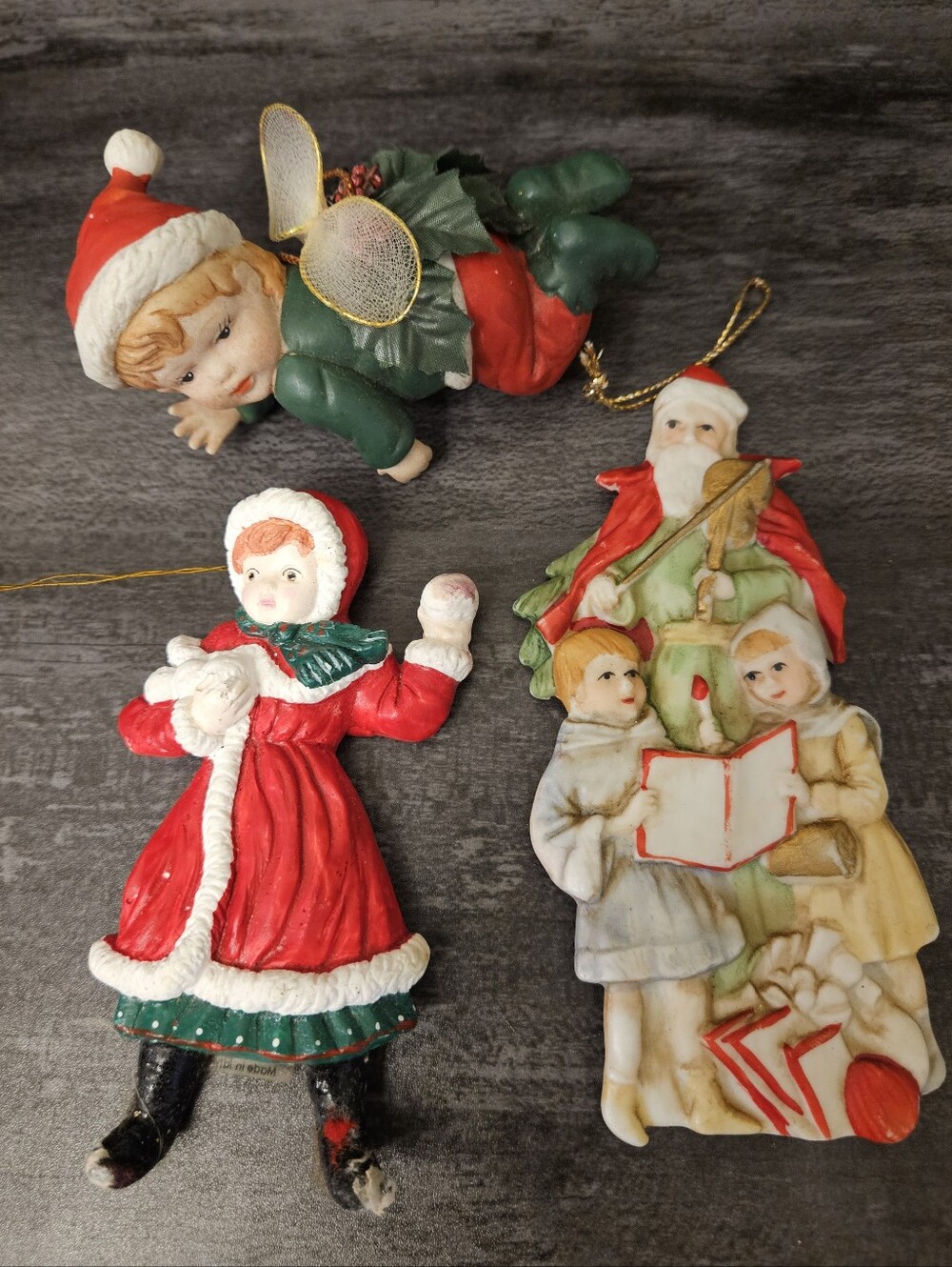 Vintage Ceramic Christmas Ornament Lot